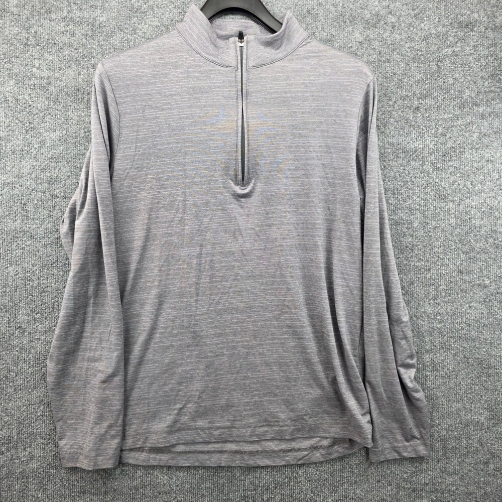 Travis Mathew Mens Quarter‎ Zip Long Sleeve Pullover Shirt Gray Size M